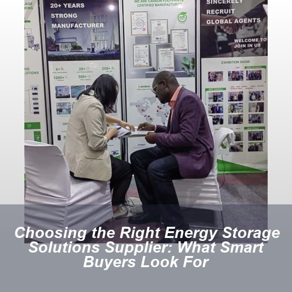 Choosing the Right Energy Storage Solutions Supplier: What Smart Buyers Look For